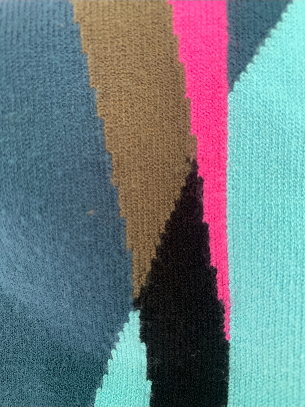 KNIT SCARF MERINO WOOL ABSTRACT - Picture 2 of 6